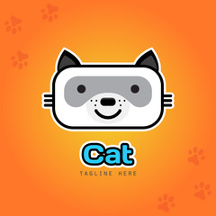 cat logo icon vector template. Cute picture. vector, illustration