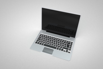 Fototapeta na wymiar 3d rendering of a laptop