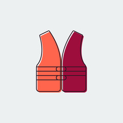 Obraz premium Life Vest Flat Line Icon.Graphic Design.Vector Illustration