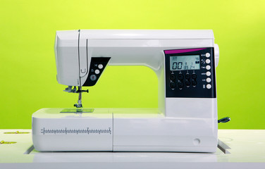 Sewing machine on apple green