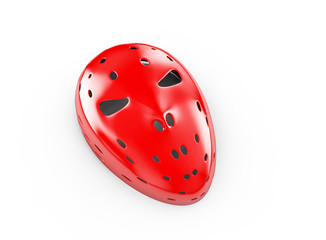 Red mask on white background, 3d illustration