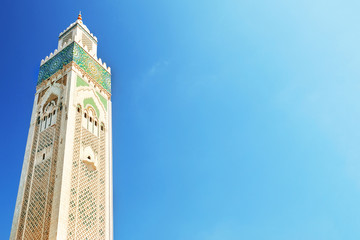 View of the mosque of Hasan II in Casablanca, Morocco