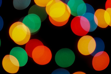 Abstract colorful defocused circular facula. Bokeh blurred color light can use background. new year bokeh defocus
