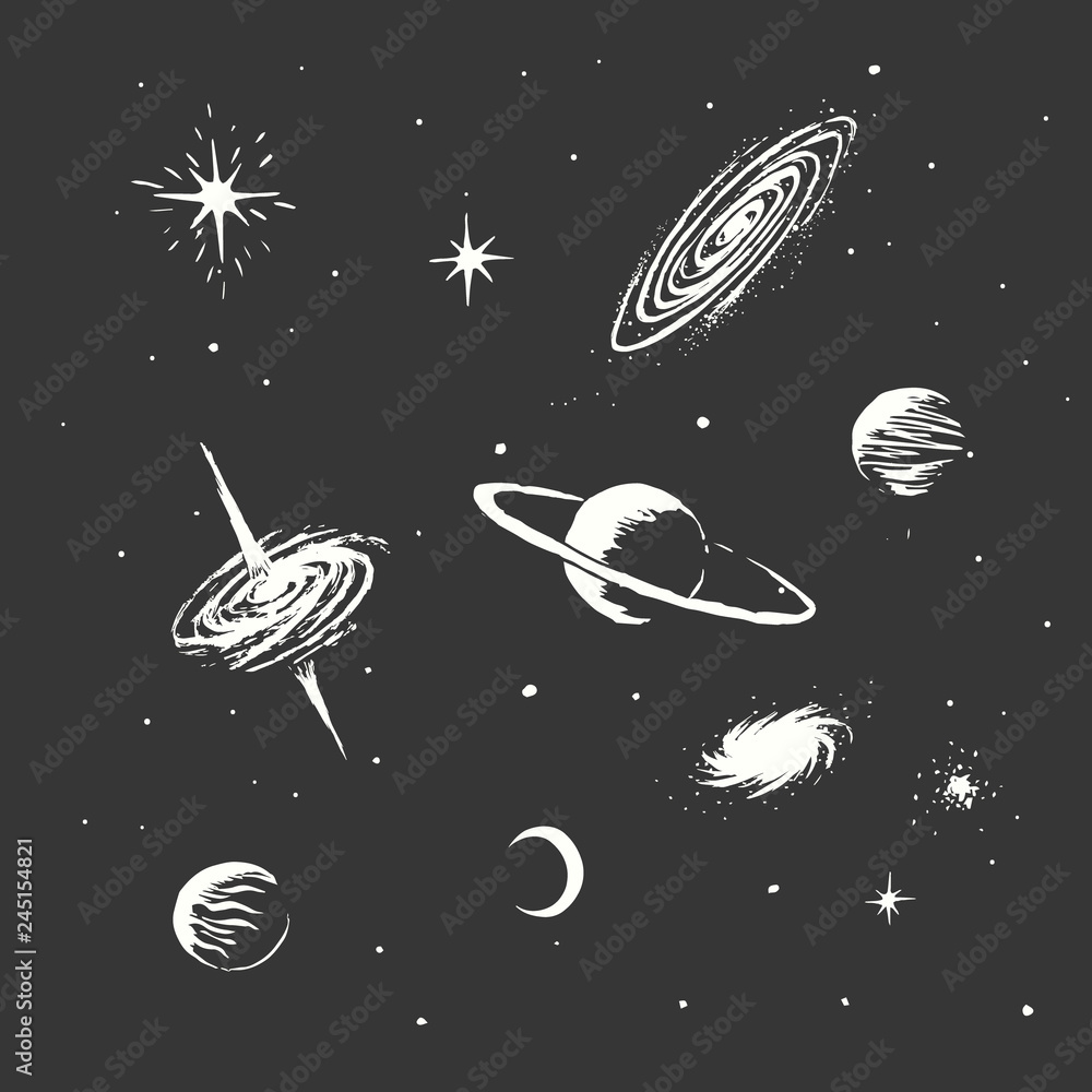 Wall mural space objects of universe