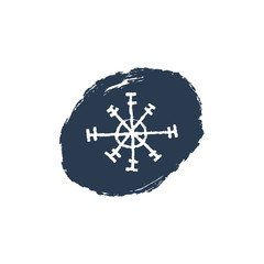 Snowflake hand drawn vector icon, logo template. Winter theme