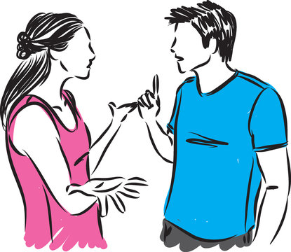 couple talking vector illustration