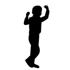 black silhouette boy goes