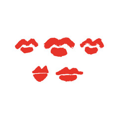 Vector hand drawn lips symbol, logo element template