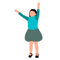vector, on a white background, silhouette of a child, faceless