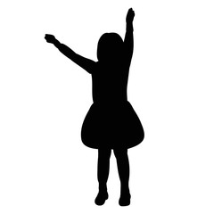 vector, on a white background, silhouette of a child