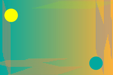 Gradient background. Abstract circles and lines on green and yellow color gradient background.