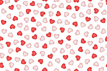 Gentle white hearts vector seamless pattern