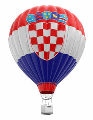 Naklejka premium Hot Air Balloon with Croatian Flag. Image with clipping path