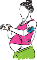 pregnant woman workout fitness vector illustration
