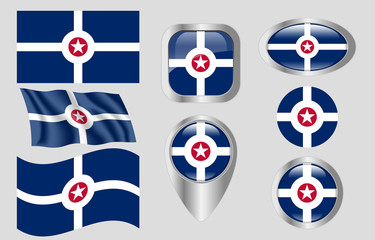 Obraz premium Flag of Indianapolis, Indiana