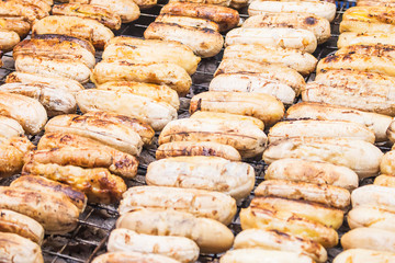 Banana on the stove sold in the market.