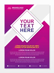 Modern business pamphlet background template with purple color