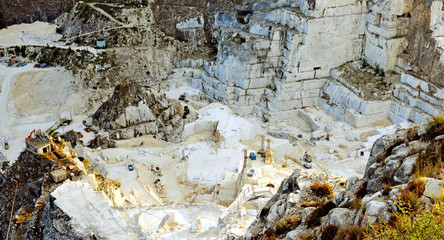 White marble mining, stone quarry