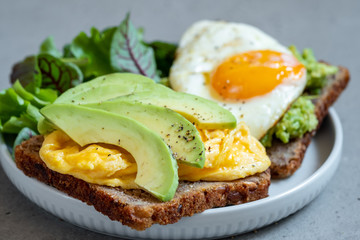 Avocado toast with Egg for healthy breakfast