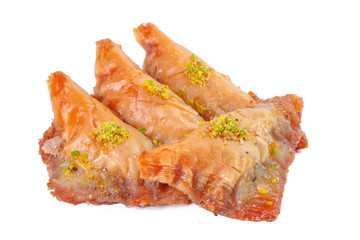 Turkish Ramadan Dessert Baklava isolated on white