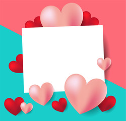 Valentines day background with hearts