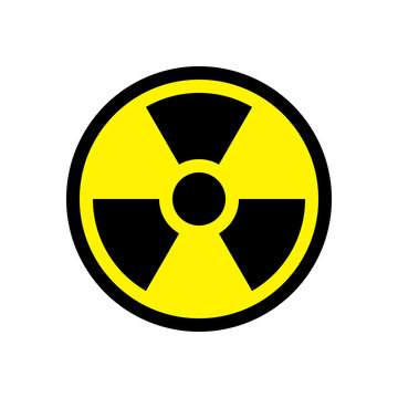 Warning radioactive zone symbol, radiation icon, isolated on white background, vector illustration.
