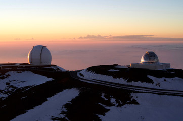 Observatorium auf dem Mauna Kea Vulkan auf Big Island, Hawaii