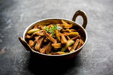 Tindora Sabzi / Tendli / tondli Fry also known as Ivy Gourd fry recipe. selective focus