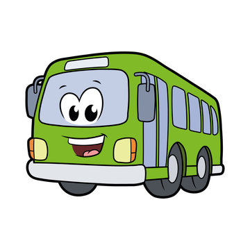 Cute smiling bus