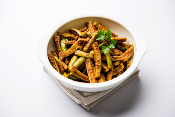 Tindora Sabzi / Tendli / tondli Fry also known as Ivy Gourd fry recipe. selective focus