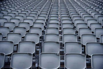 Rows of empty seats in a Stadium