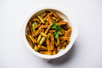 Tindora Sabzi / Tendli / tondli Fry also known as Ivy Gourd fry recipe. selective focus