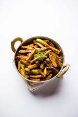 Tindora Sabzi / Tendli / tondli Fry also known as Ivy Gourd fry recipe. selective focus