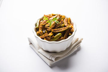 Tindora Sabzi / Tendli / tondli Fry also known as Ivy Gourd fry recipe. selective focus