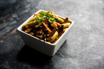 Tindora Sabzi / Tendli / tondli Fry also known as Ivy Gourd fry recipe. selective focus