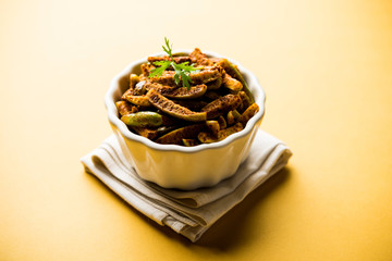 Tindora Sabzi / Tendli / tondli Fry also known as Ivy Gourd fry recipe. selective focus