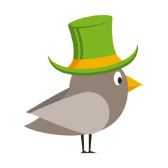 Cute bird cartoon and elf hat