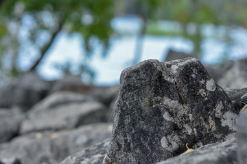 stone, nature, recreation, island, lake