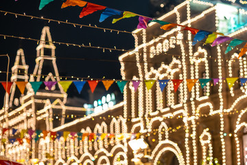 Christmas illumination in the form of a blurred bokeh background