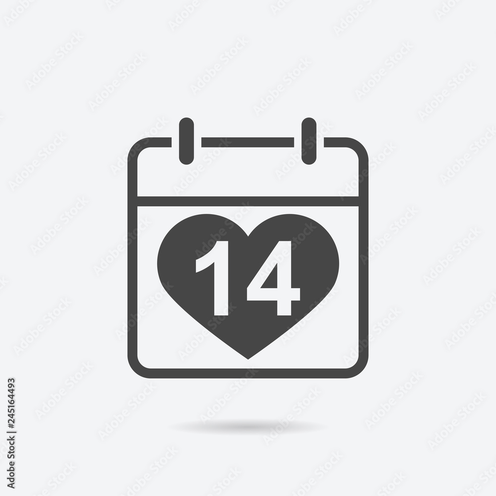 Aufkleber calendar vector icon. illustration isolated for graphic and web design. valentine day.