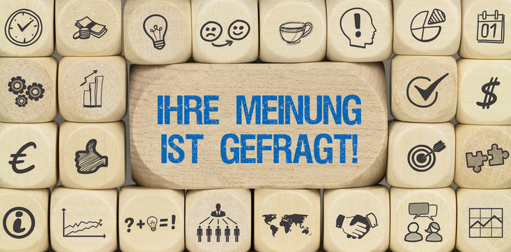Ihre Meinung ist gefragt! / W&uuml;rfel mit Symbole