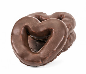 .heart shaped chocolate chip cookies