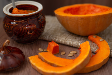 pumpkin porridge in a clay pot