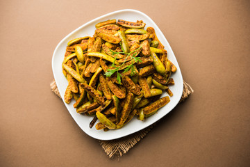 Tindora Sabzi / Tendli / tondli Fry also known as Ivy Gourd fry recipe. selective focus