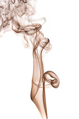 Brown smoke on white background