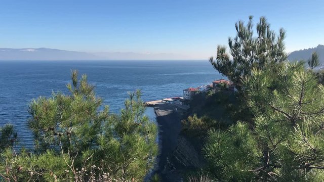 Beautiful nature landscape from the hillside. Stabil look with 4K. Turkey/Bursa/Tirilye 2019.
