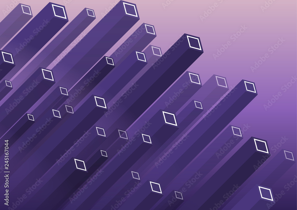 Poster modern isometric background. colorful vector structure with parallelepipeds.