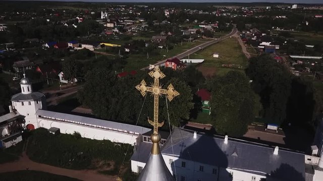 Nikitsky Monastery. Pereslavl-Zalessky. Gold ring of Russia. Pereslavl beyond the woods. Monastery. Church. Lake Pleshcheyevo. Aerial