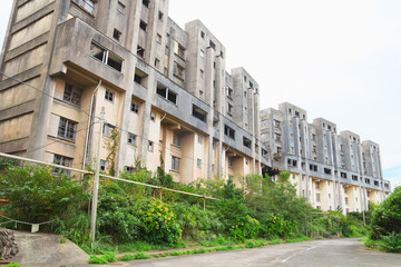 8-story ruined apartment buildings in Ikeshima, Nagasaki, Japan