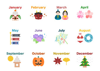 カレンダー季節の行事イラスト